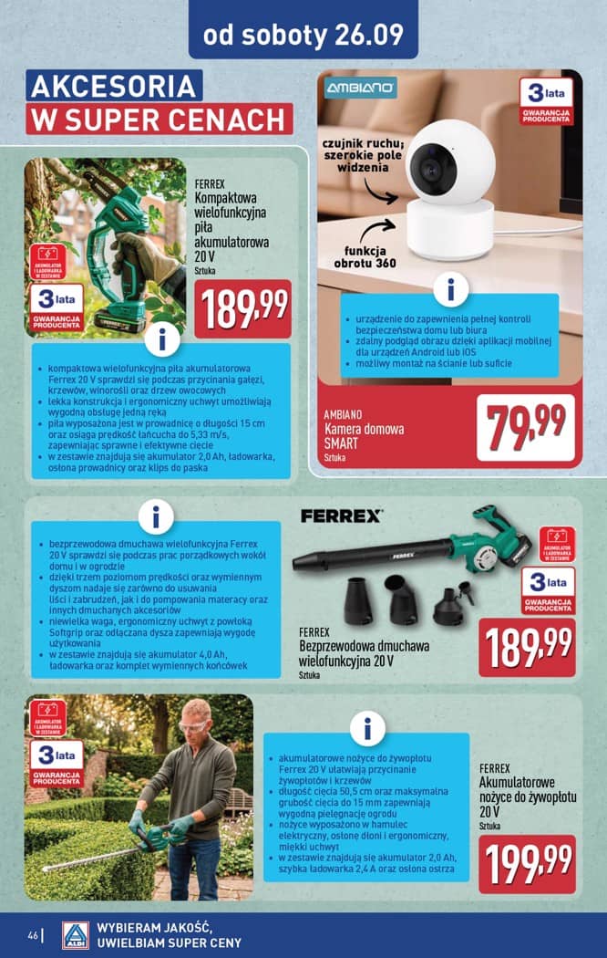 Aldi - Pełna oferta od poniedziałku 21.09 do soboty 26.09 46 puslapis