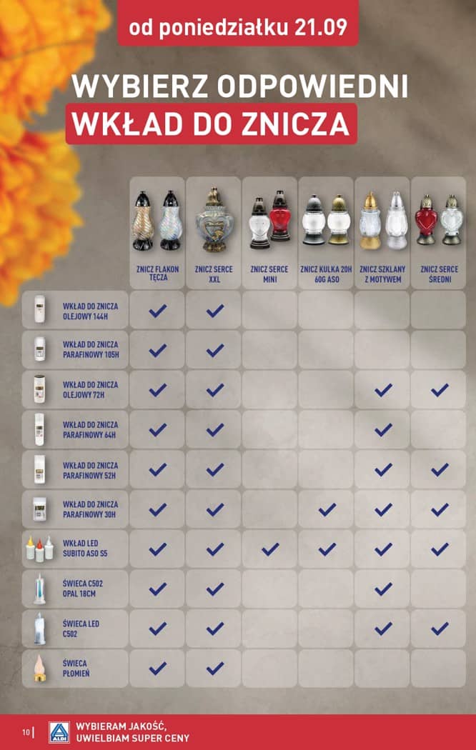 Aldi - Szeroka oferta zniczy w super cenach od poniedziałku 21.09 10 puslapis