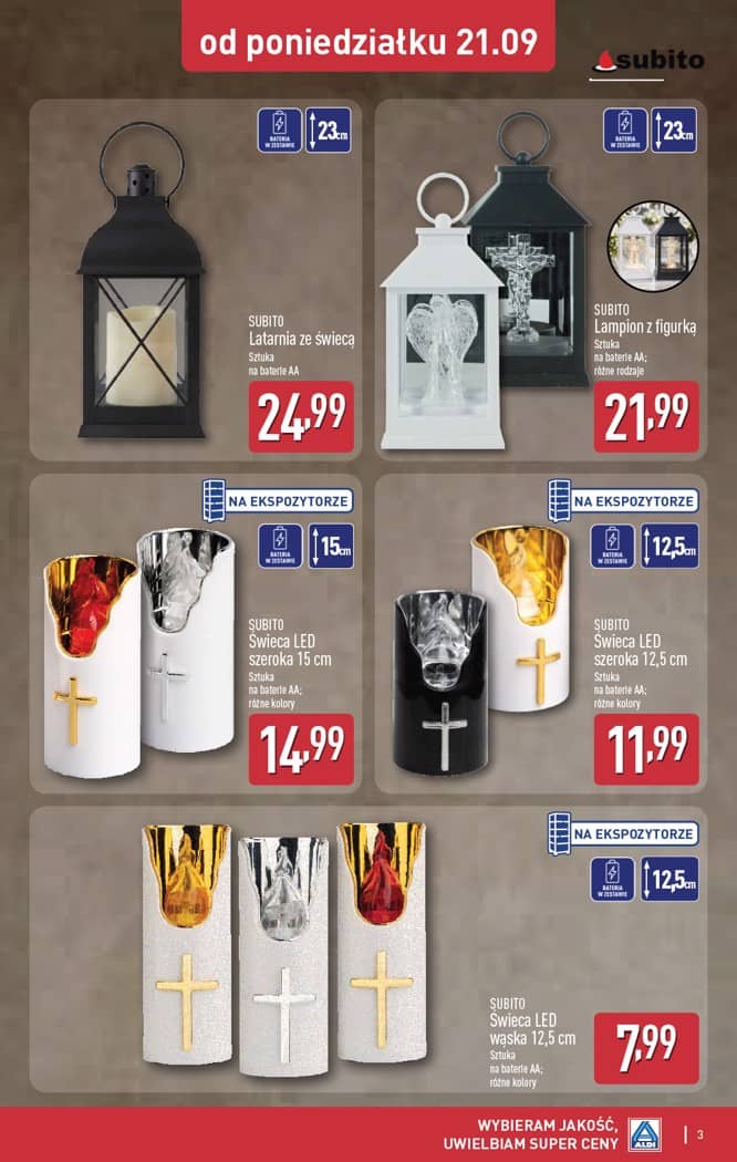 Aldi - Szeroka oferta zniczy w super cenach od poniedziałku 21.09 3 puslapis