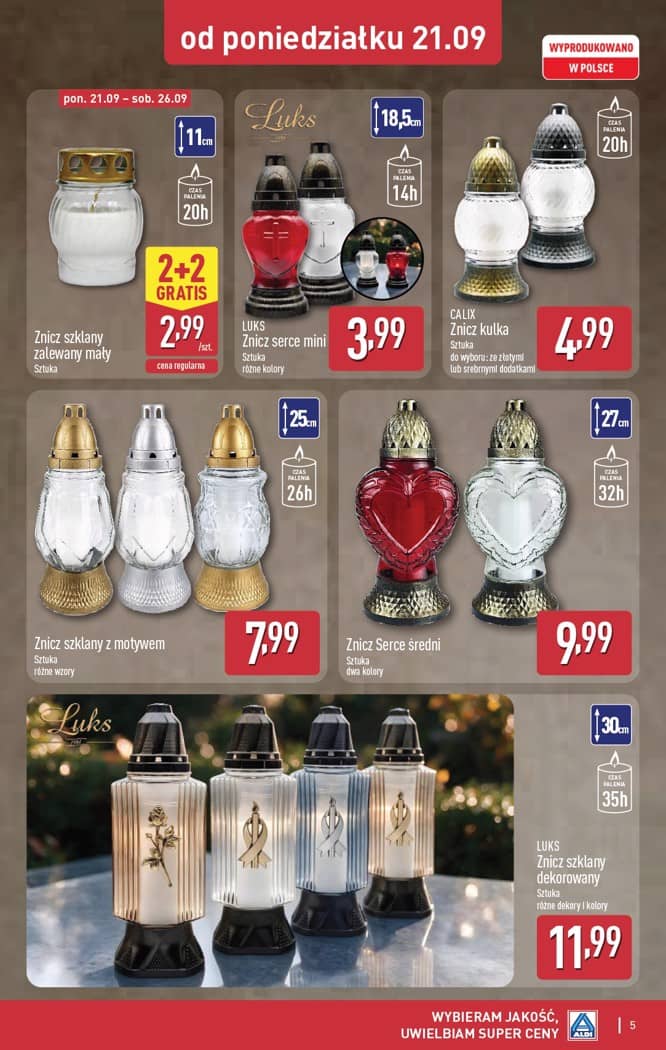 Aldi - Szeroka oferta zniczy w super cenach od poniedziałku 21.09 5 puslapis