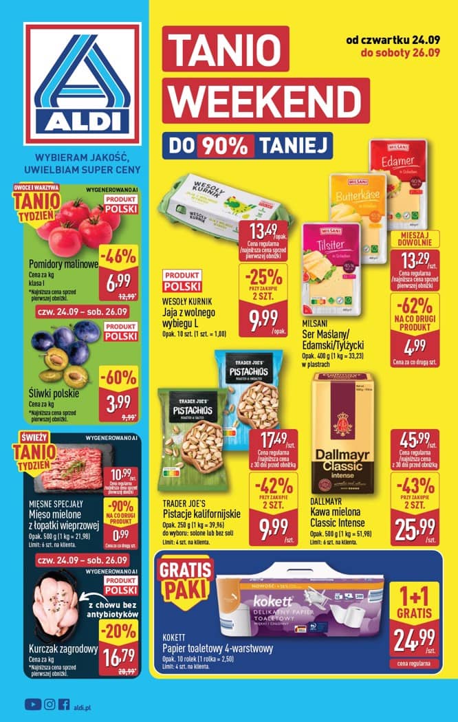 Aldi - Oferta weekendowa od czwartku 24.09 do soboty 26.09 1 puslapis