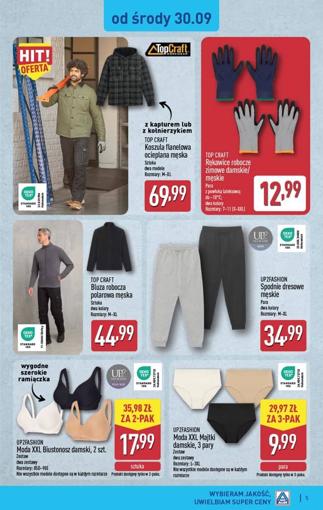 Aldi - Artykuły przemysłowe i tekstylia od środy 30.09 i od soboty 3.10 5 puslapis