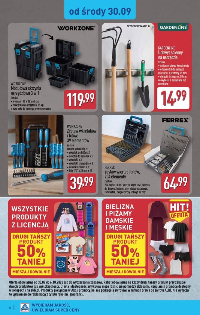 Aldi - Artykuły przemysłowe i tekstylia od środy 30.09 i od soboty 3.10 6 puslapis