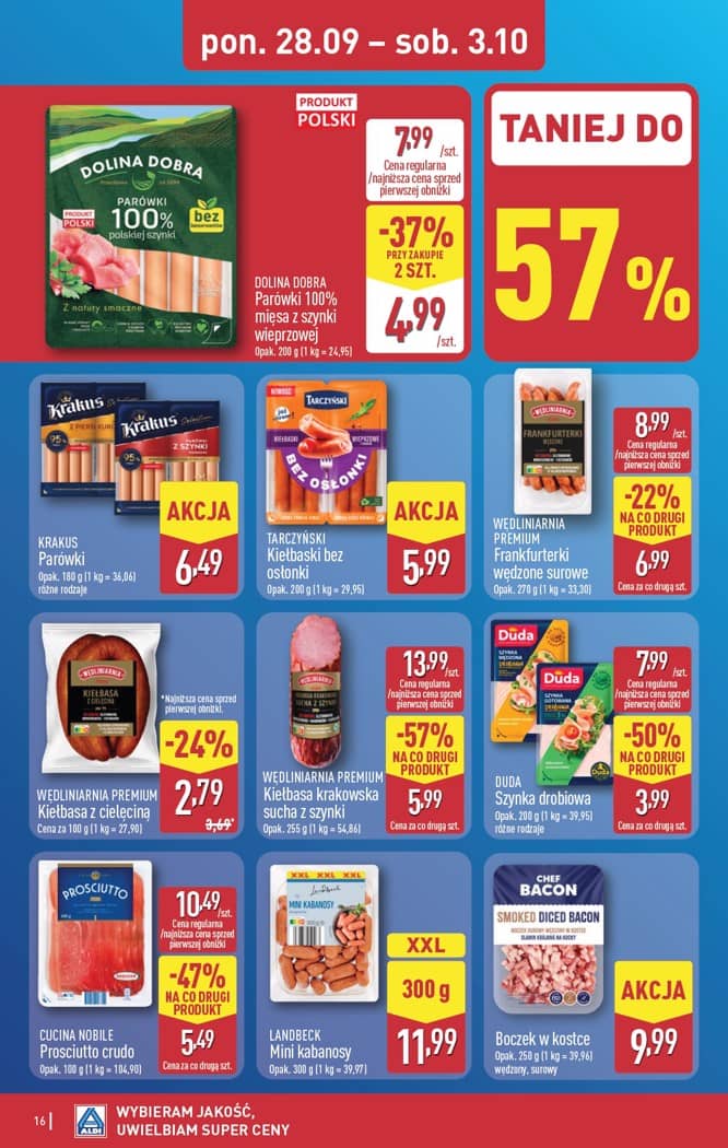 Aldi - Pełna oferta od poniedziałku 28.09 do soboty 3.10 16 puslapis
