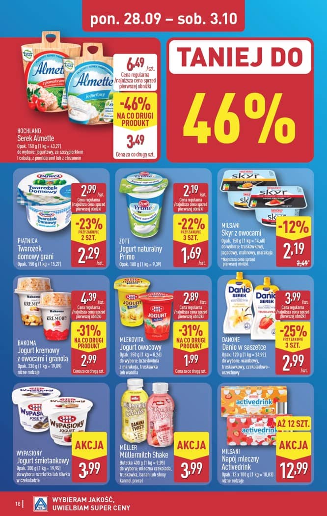 Aldi - Pełna oferta od poniedziałku 28.09 do soboty 3.10 18 puslapis