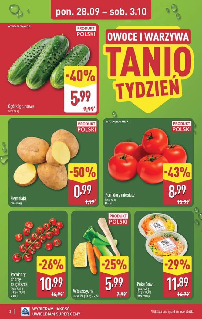 Aldi - Pełna oferta od poniedziałku 28.09 do soboty 3.10 2 puslapis