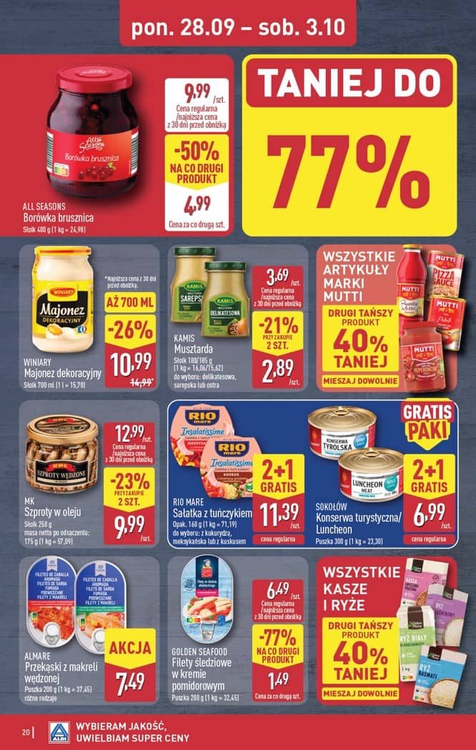 Aldi - Pełna oferta od poniedziałku 28.09 do soboty 3.10 20 puslapis