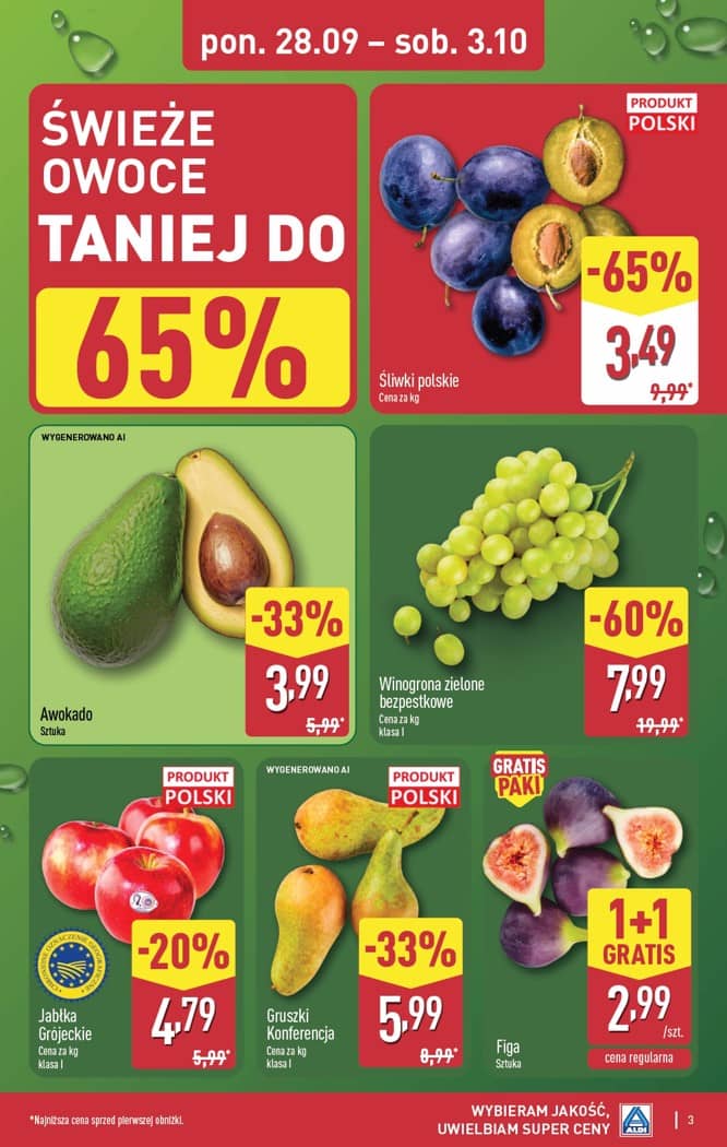 Aldi - Pełna oferta od poniedziałku 28.09 do soboty 3.10 3 puslapis