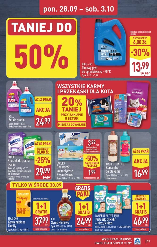 Aldi - Pełna oferta od poniedziałku 28.09 do soboty 3.10 33 puslapis