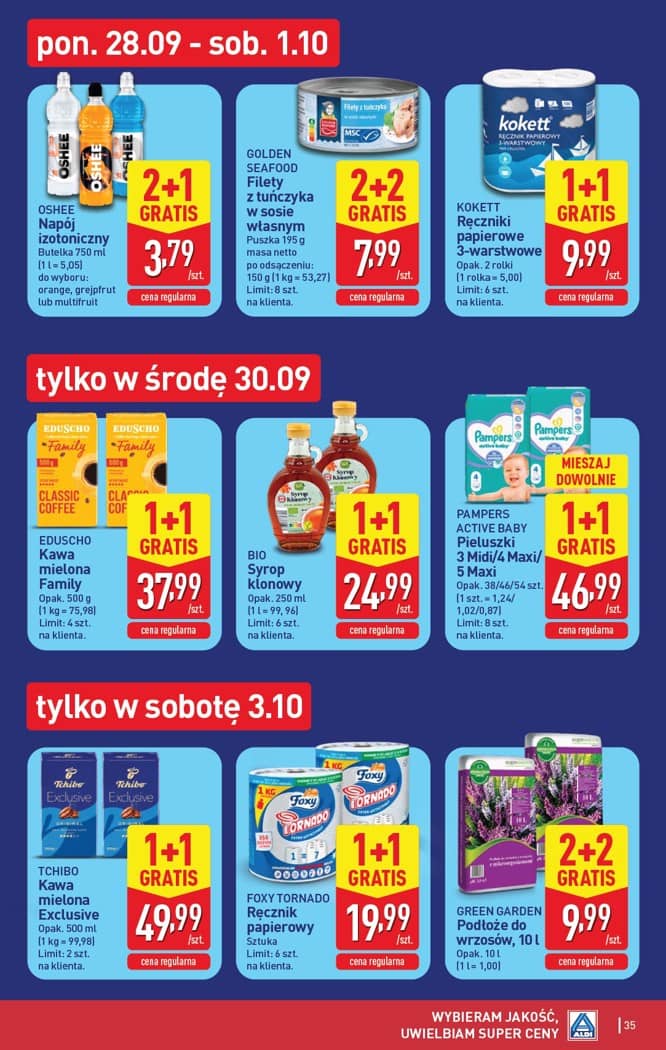 Aldi - Pełna oferta od poniedziałku 28.09 do soboty 3.10 35 puslapis