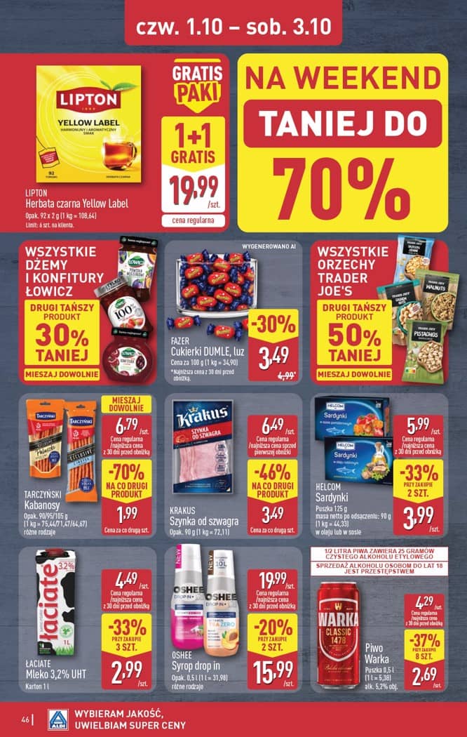 Aldi - Pełna oferta od poniedziałku 28.09 do soboty 3.10 46 puslapis