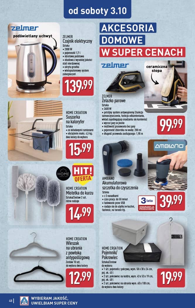 Aldi - Pełna oferta od poniedziałku 28.09 do soboty 3.10 48 puslapis