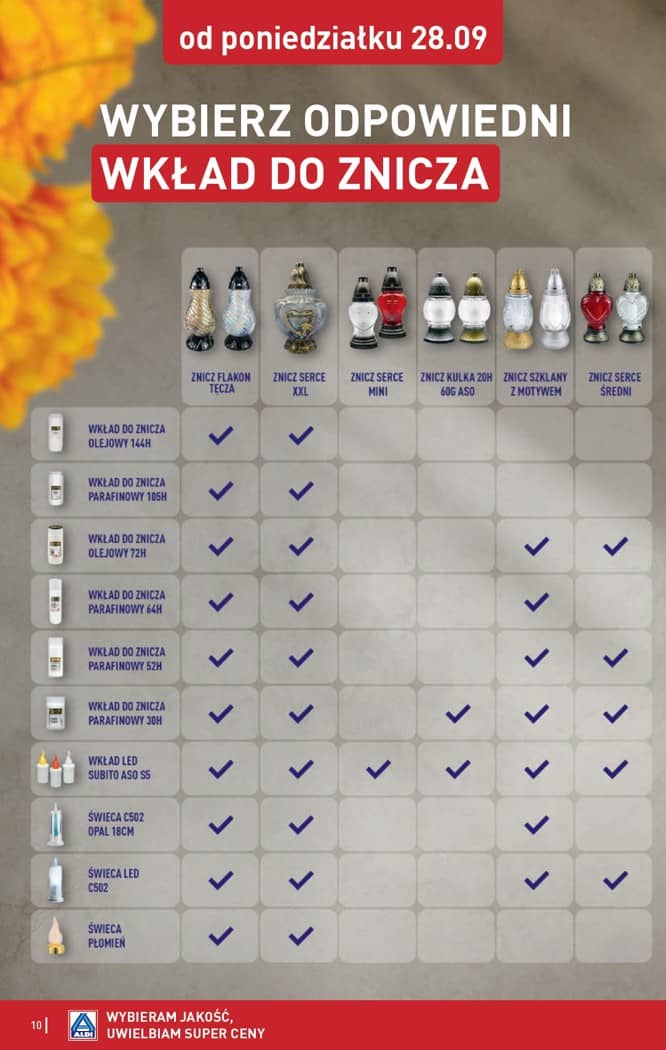 Aldi - Szeroka oferta zniczy w super cenach od poniedziałku 28.09 10 puslapis