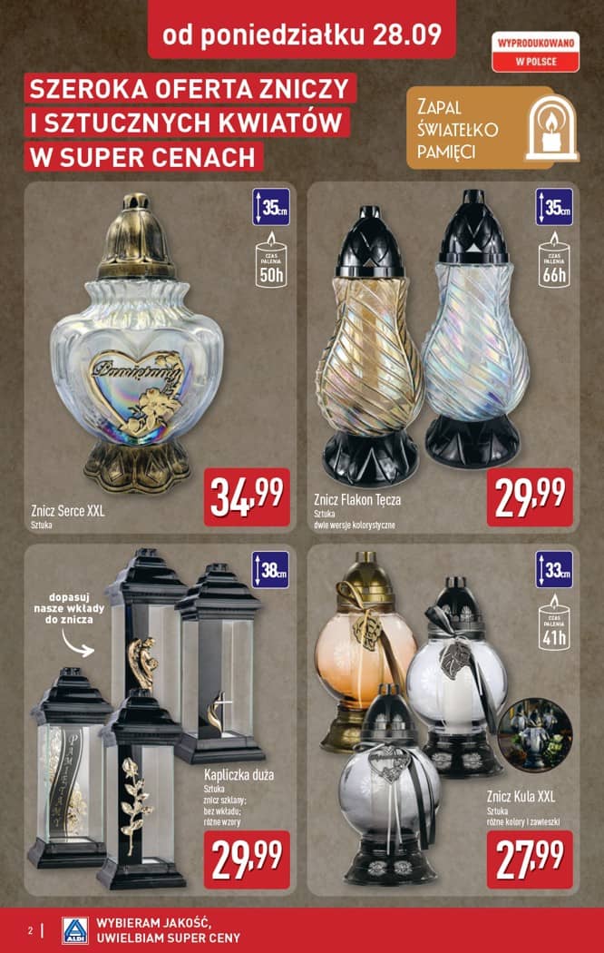 Aldi - Szeroka oferta zniczy w super cenach od poniedziałku 28.09 2 puslapis
