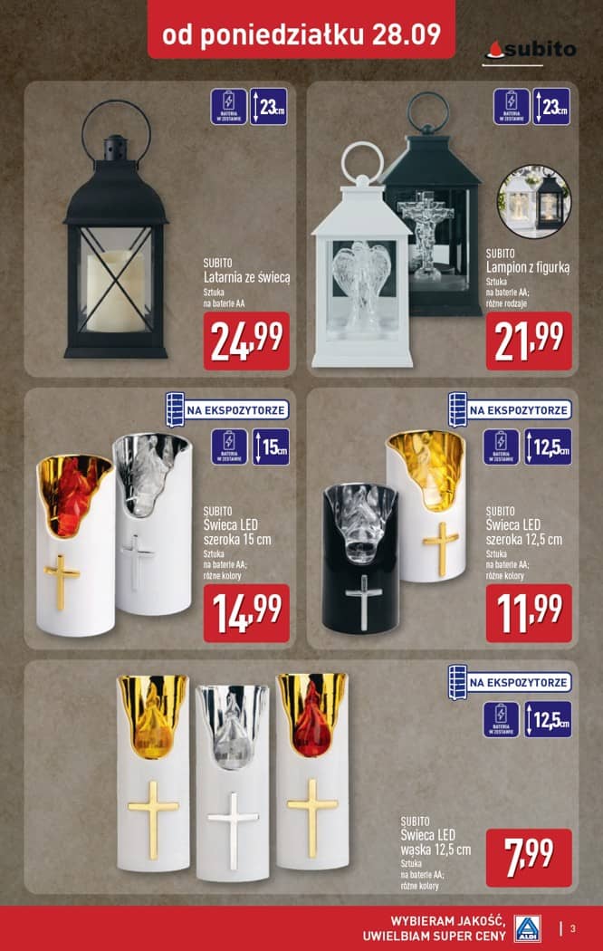 Aldi - Szeroka oferta zniczy w super cenach od poniedziałku 28.09 3 puslapis