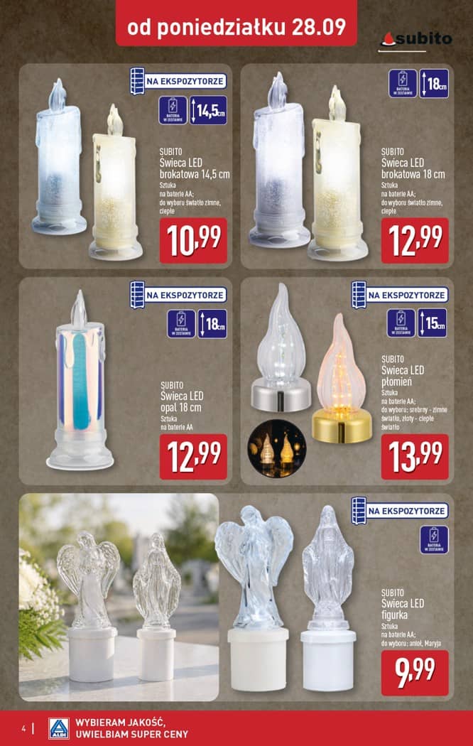 Aldi - Szeroka oferta zniczy w super cenach od poniedziałku 28.09 4 puslapis