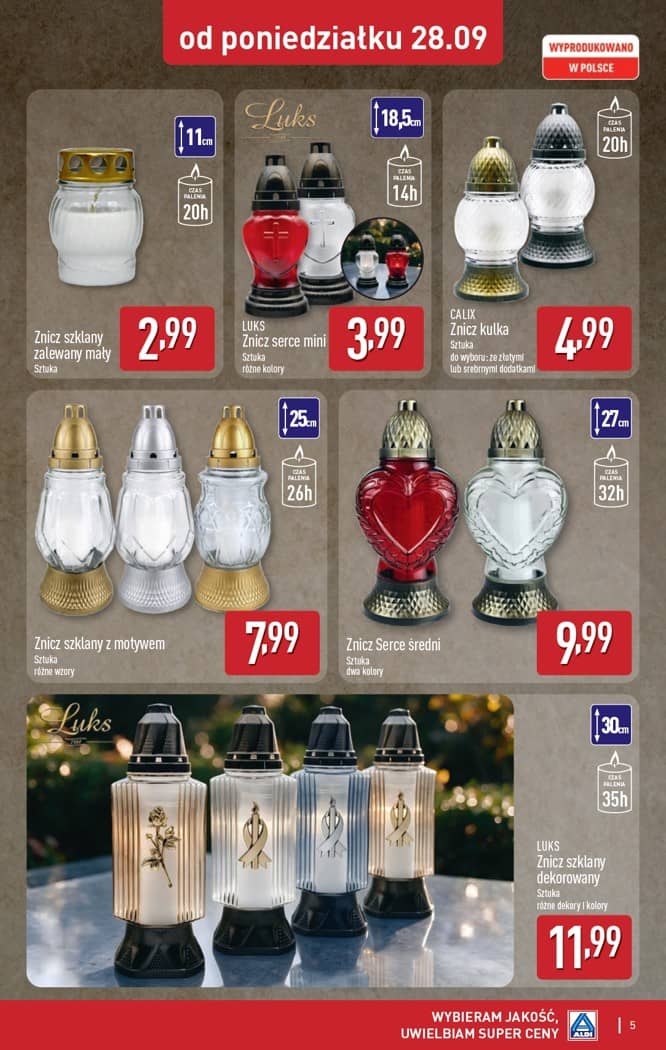 Aldi - Szeroka oferta zniczy w super cenach od poniedziałku 28.09 5 puslapis