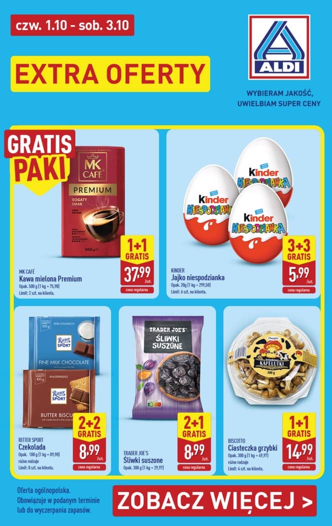 Aldi - Extra oferty od czwartku 1.10 do soboty 3.10 1 puslapis