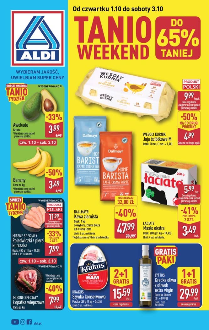Aldi - Oferta weekendowa od czwartku 1.10 do soboty 3.10 1 puslapis