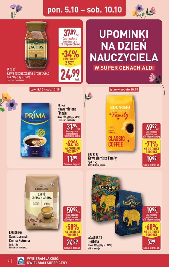 Aldi - Szeroka oferta upominków na dzień nauczyciela od poniedziałku 5.10 do soboty 10.10 2 puslapis