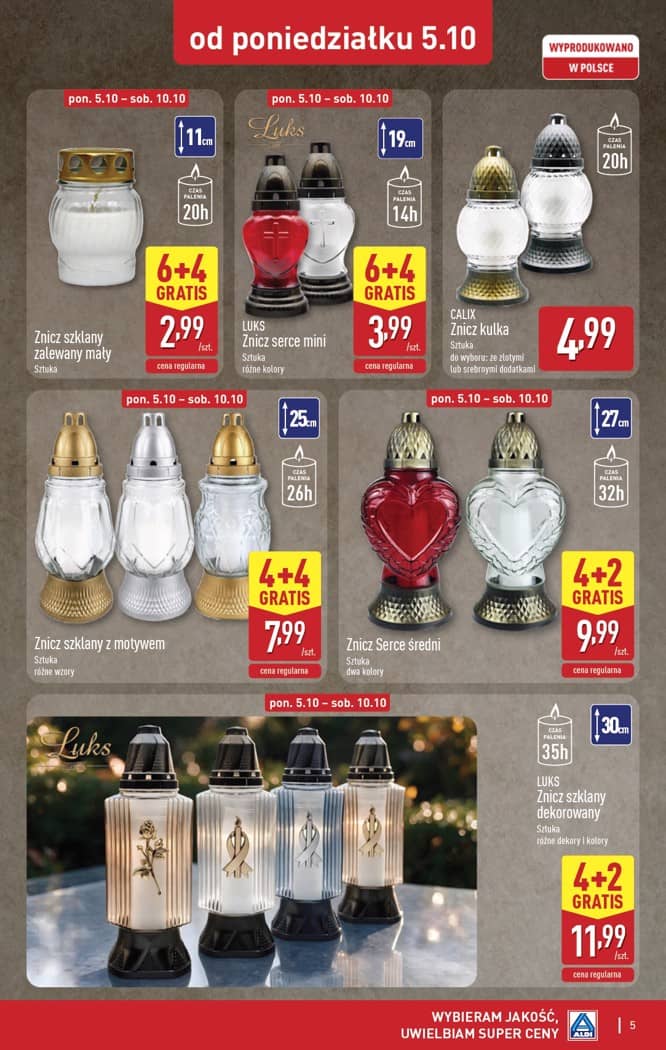 Aldi - Szeroka oferta zniczy w super cenach od poniedziałku 5.10 5 puslapis