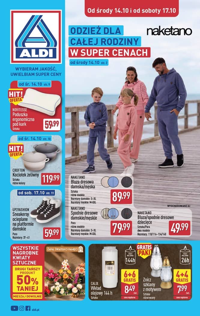 Aldi - Artykuły przemysłowe i tekstylia od środy 14.10 i od soboty 17.10 1 puslapis