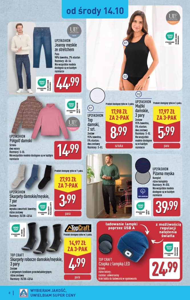 Aldi - Artykuły przemysłowe i tekstylia od środy 14.10 i od soboty 17.10 8 puslapis