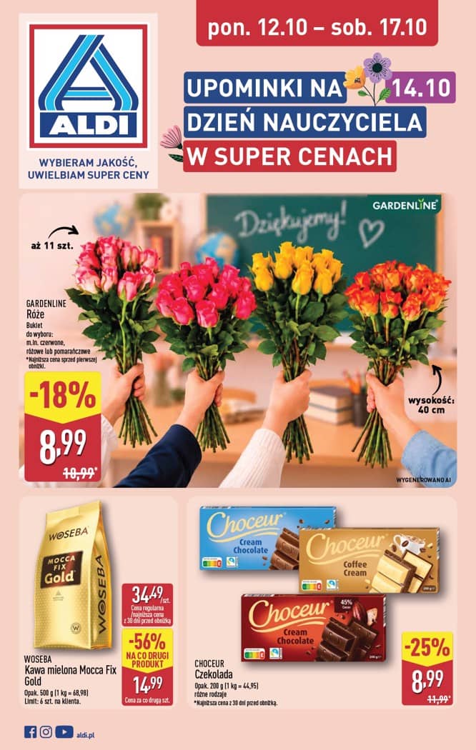 Aldi - Szeroka oferta upominków na dzień nauczyciela od poniedziałku 12.10 do soboty 17.10 1 puslapis