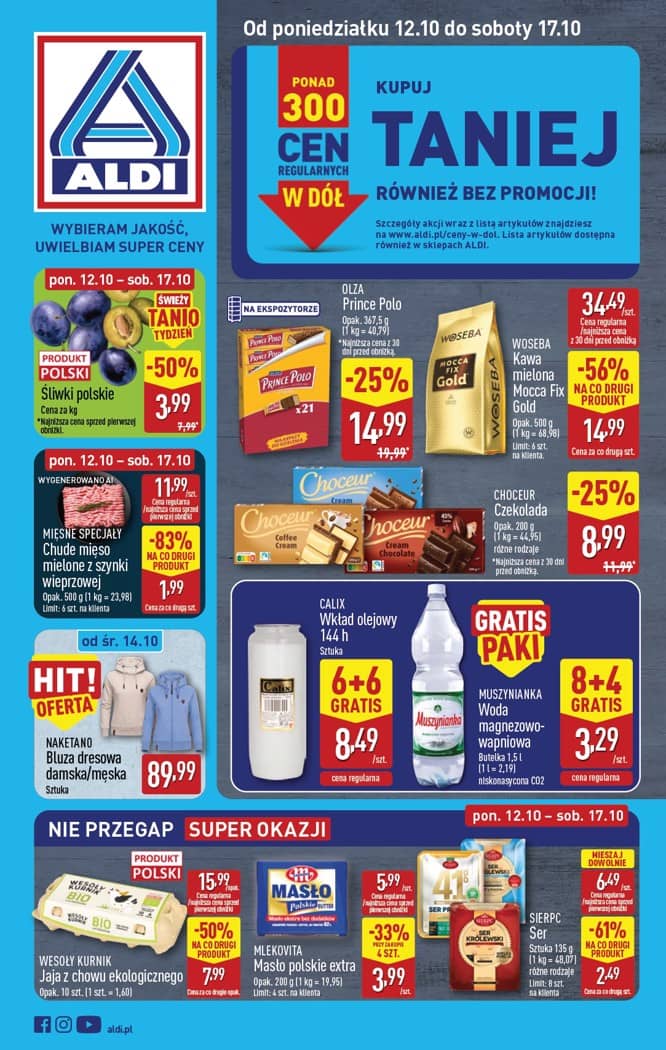 Aldi - Pełna oferta od poniedziałku 12.10 do soboty 17.10 1 puslapis