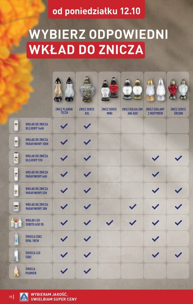 Aldi - Szeroka oferta zniczy w super cenach od poniedziałku 12.10 10 puslapis