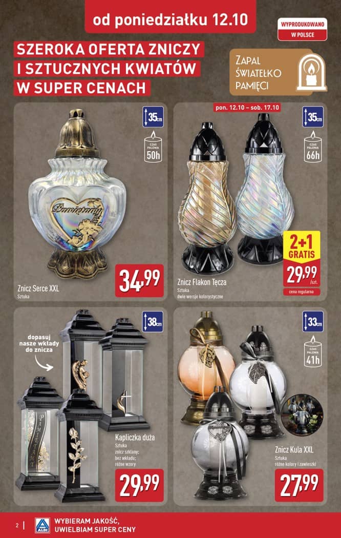 Aldi - Szeroka oferta zniczy w super cenach od poniedziałku 12.10 2 puslapis