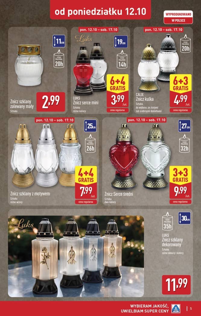 Aldi - Szeroka oferta zniczy w super cenach od poniedziałku 12.10 5 puslapis
