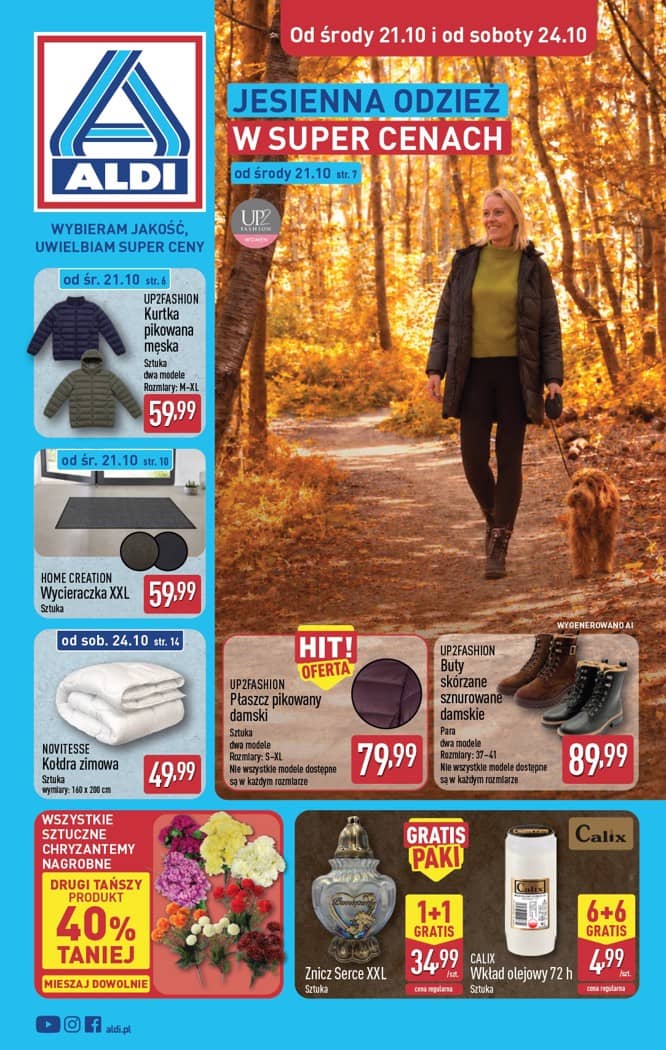 Aldi - Artykuły przemysłowe i tekstylia od środy 21.10 i od soboty 24.10 1 puslapis