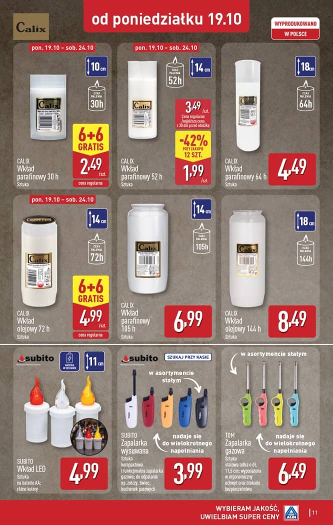 Aldi - Szeroka oferta zniczy w super cenach od poniedziałku 12.10 11 puslapis