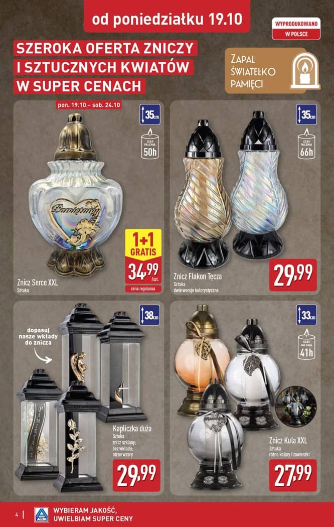 Aldi - Szeroka oferta zniczy w super cenach od poniedziałku 12.10 4 puslapis