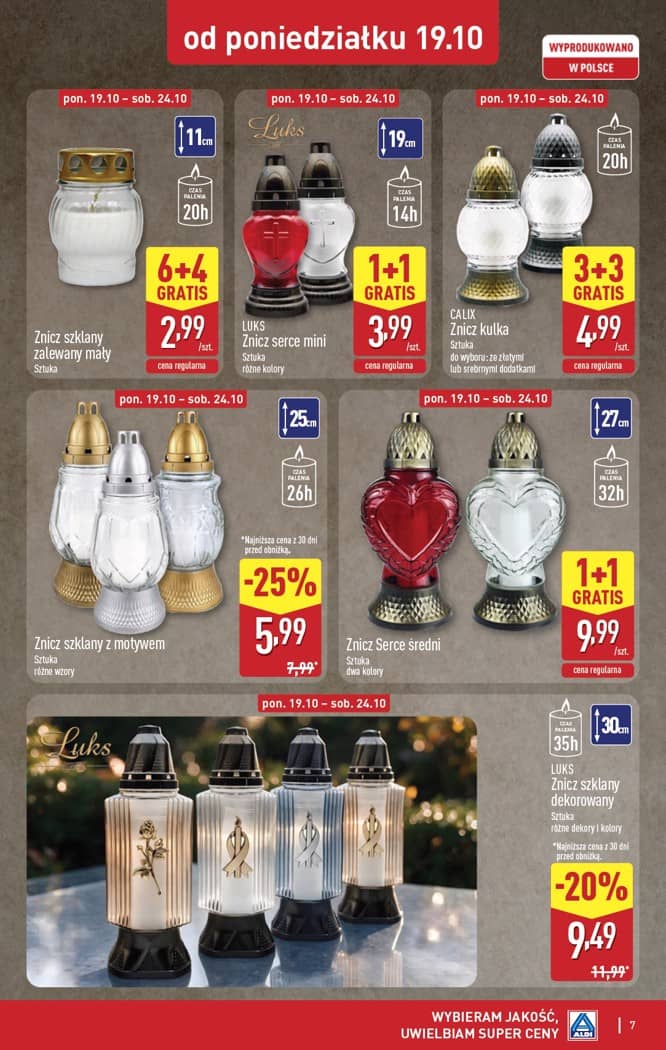 Aldi - Szeroka oferta zniczy w super cenach od poniedziałku 12.10 7 puslapis