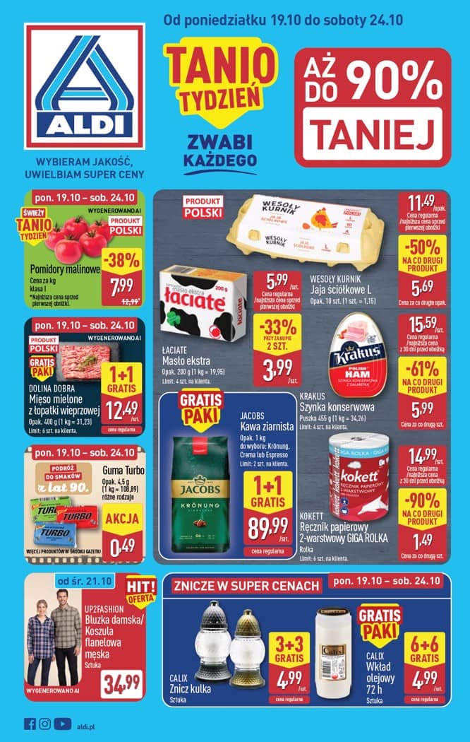 Aldi - Pełna oferta od poniedziałku 19.10 do soboty 24.10 1 puslapis