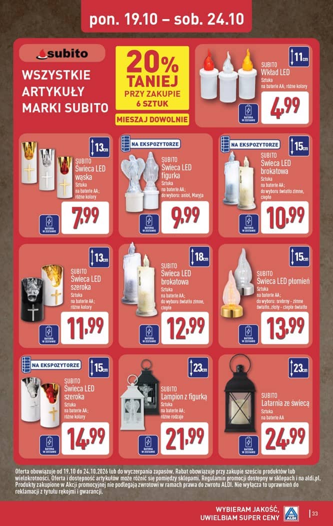 Aldi - Pełna oferta od poniedziałku 19.10 do soboty 24.10 31 puslapis