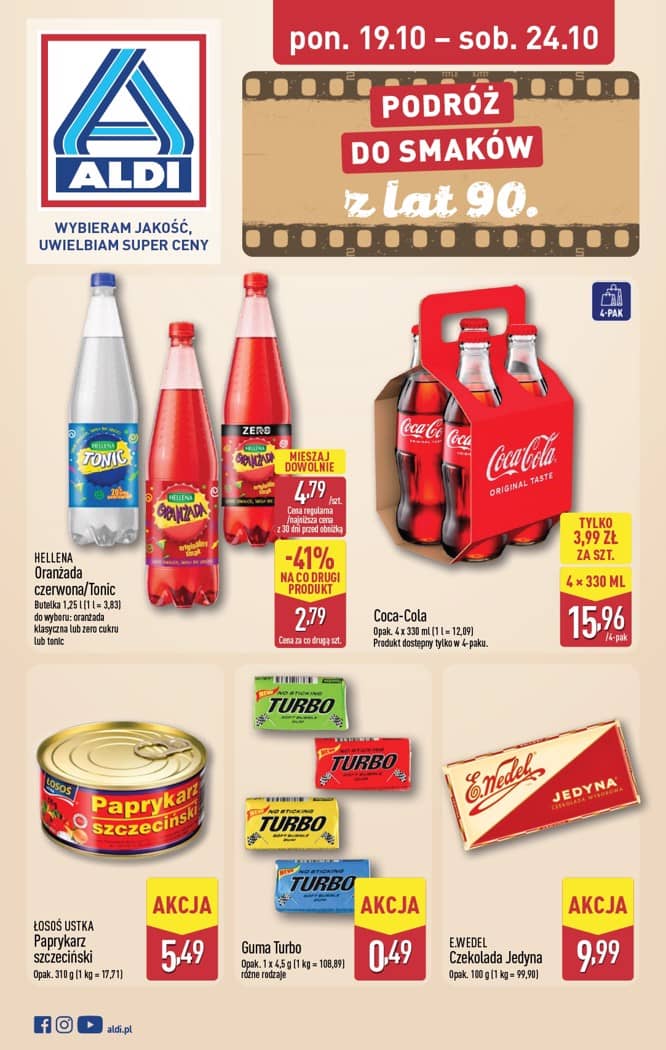 Aldi - Podróż do smaków z lat 90. od poniedziałku 19.10 do soboty 24.10 1 puslapis