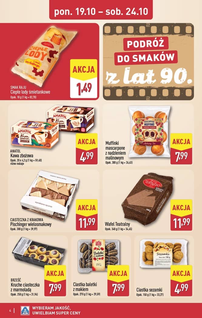 Aldi - Podróż do smaków z lat 90. od poniedziałku 19.10 do soboty 24.10 4 puslapis