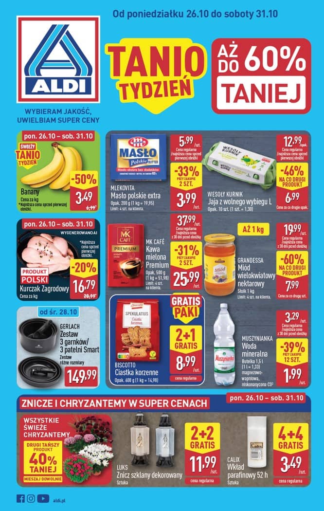 Aldi - Pełna oferta od poniedziałku 26.10 do soboty 31.10 1 puslapis