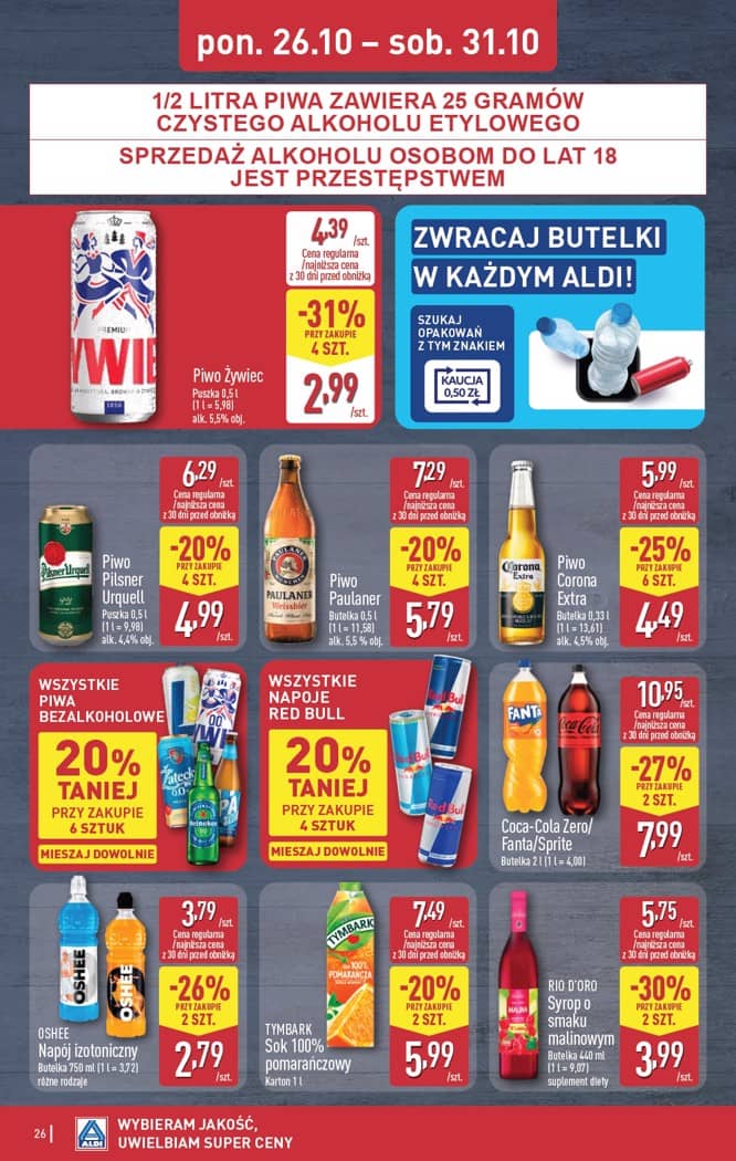 Aldi - Pełna oferta od poniedziałku 26.10 do soboty 31.10 26 puslapis