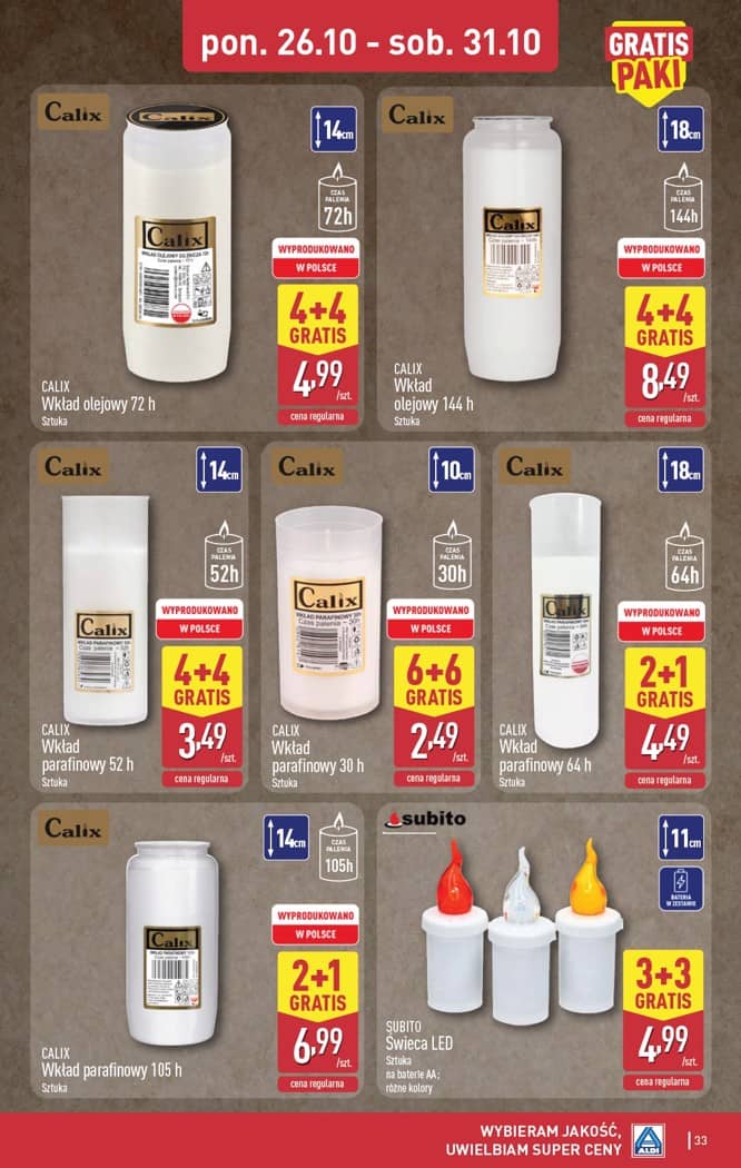Aldi - Pełna oferta od poniedziałku 26.10 do soboty 31.10 33 puslapis