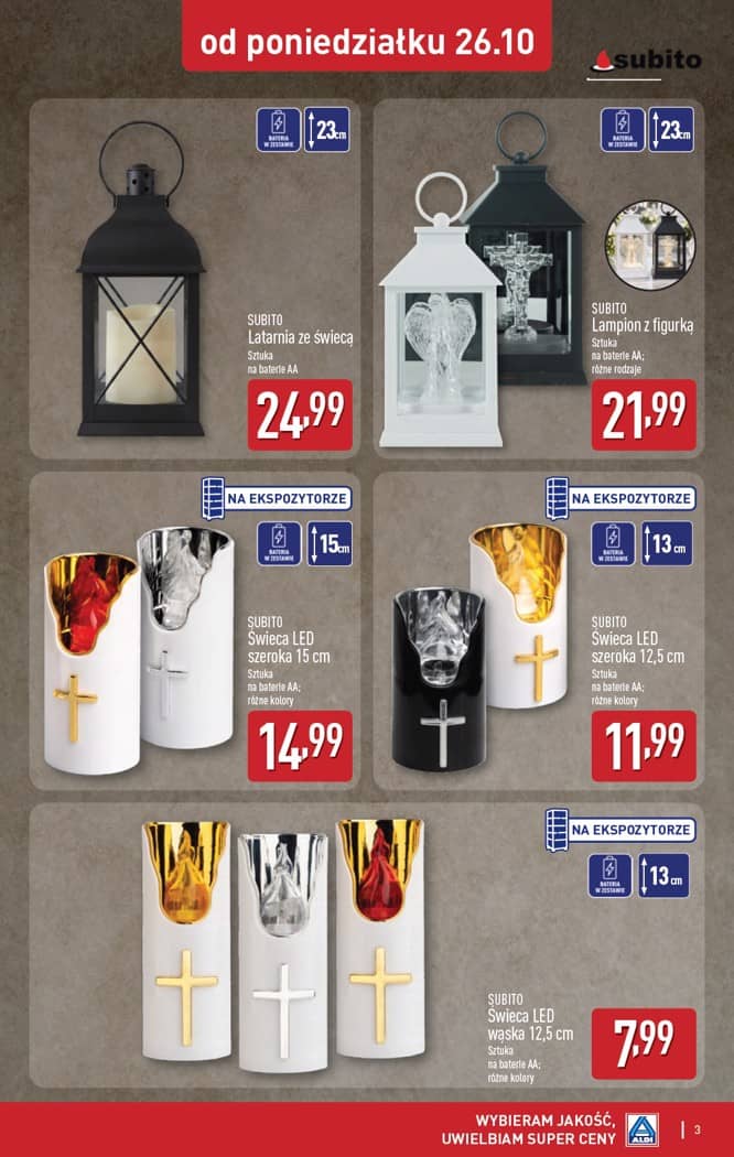 Aldi - Szeroka oferta zniczy w super cenach od poniedziałku 26.10 3 puslapis