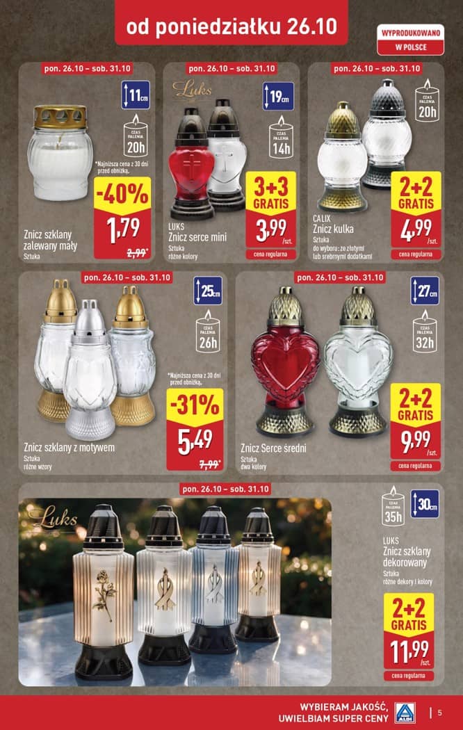 Aldi - Szeroka oferta zniczy w super cenach od poniedziałku 26.10 5 puslapis