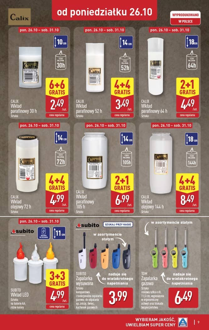 Aldi - Szeroka oferta zniczy w super cenach od poniedziałku 26.10 9 puslapis