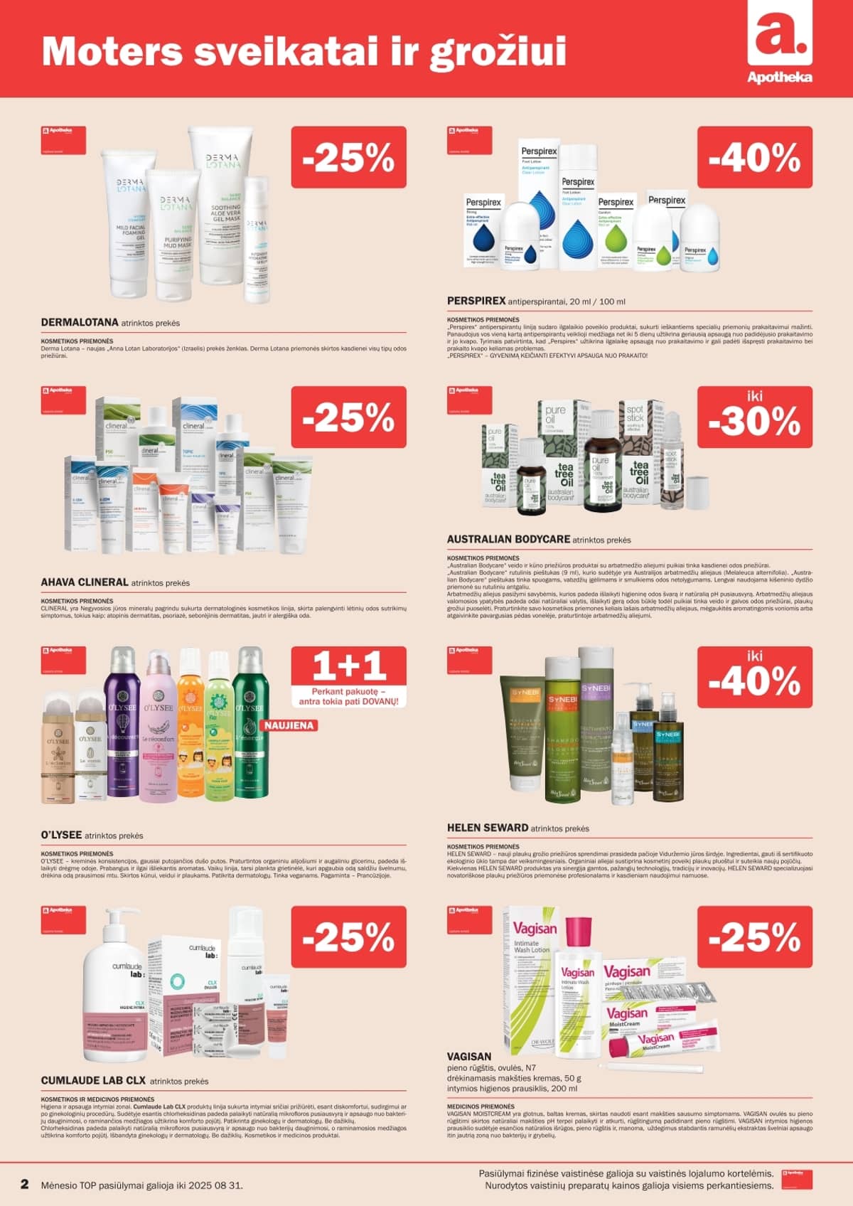 Apotheka - Apotheka vaistinės akcijos / Rugpjūtis 2 puslapis
