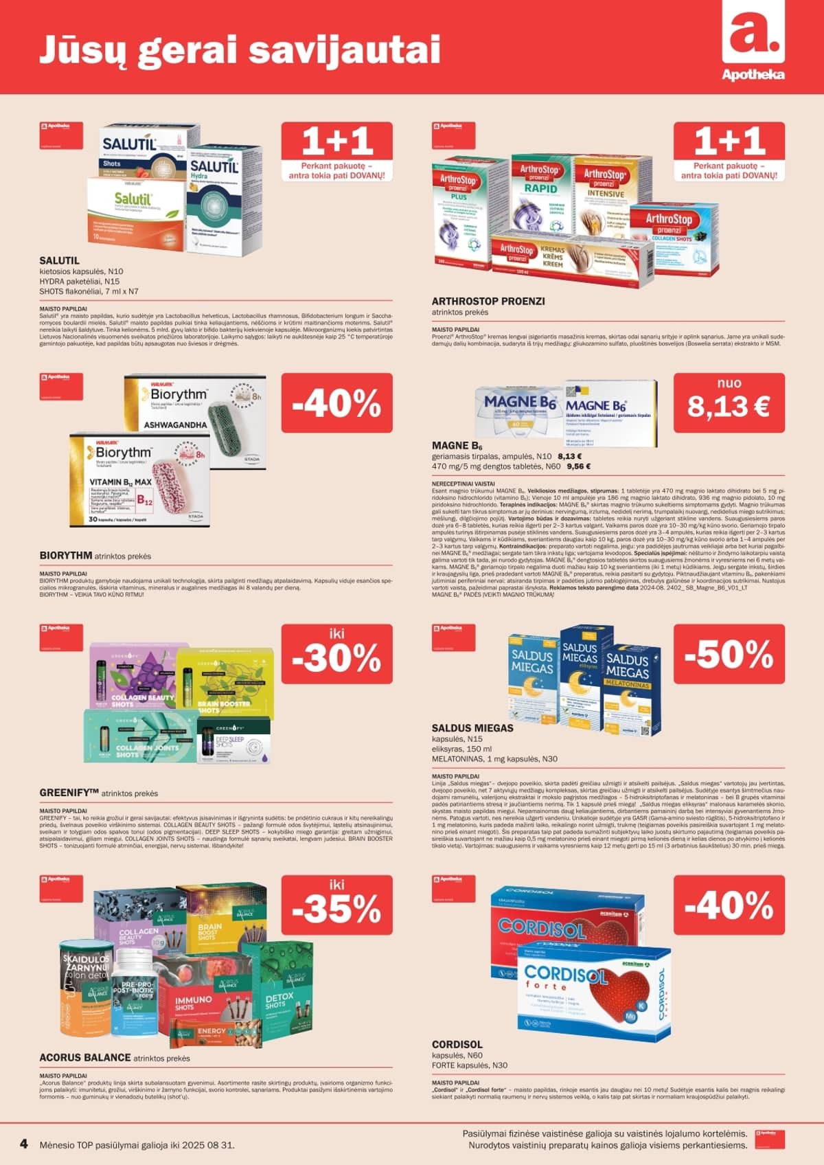 Apotheka - Apotheka vaistinės akcijos / Rugpjūtis 4 puslapis