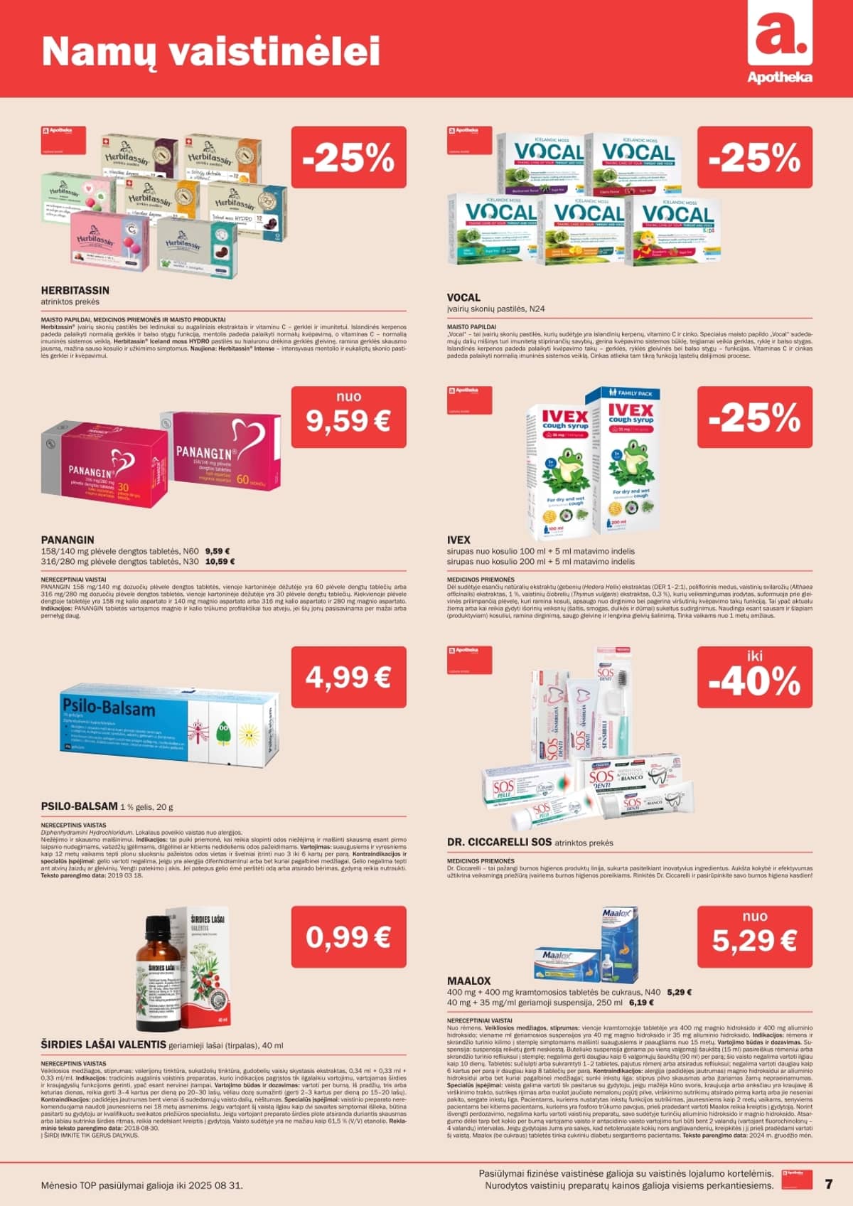 Apotheka - Apotheka vaistinės akcijos / Rugpjūtis 7 puslapis