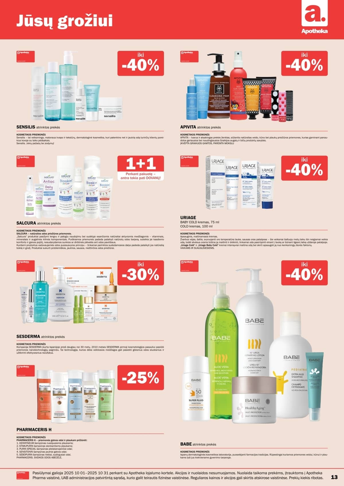 Apotheka - Apotheka vaistinės akcijų leidinys | 2025-10-01 - 2025-10-31 13 puslapis